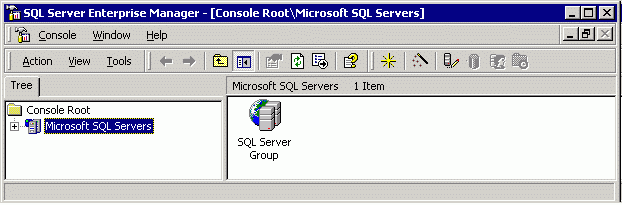 Open MS SQL Enterprise Manager from the Start Menu